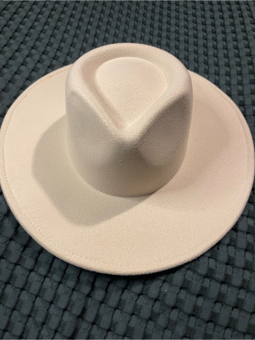 Ivory Vegan Felt Wide Brim Fedora Hat - Cream Rancher